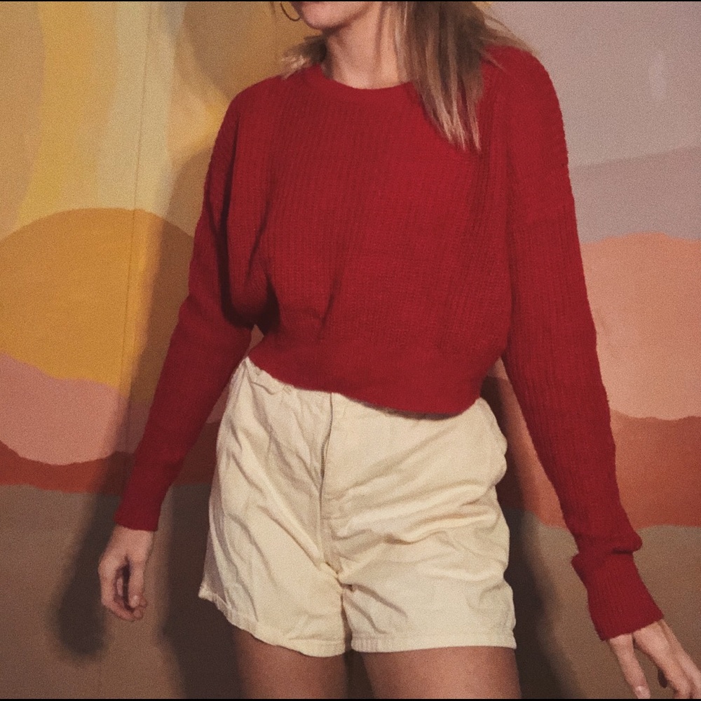 Red Cropped Sweater